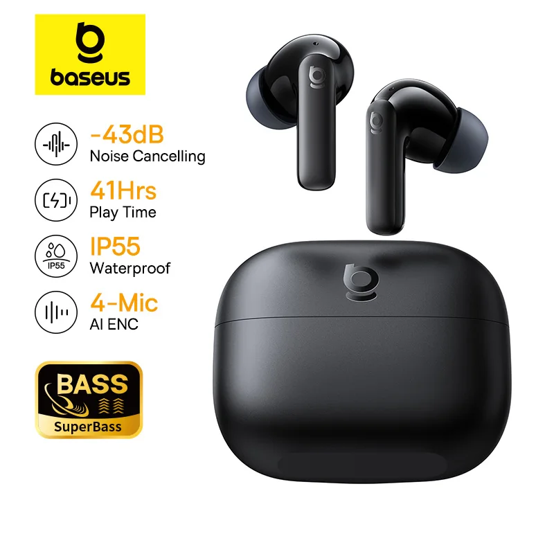 Earbuds Anc Wireless - Baseus Bass EP10/BP1 NC -43dB Peredam