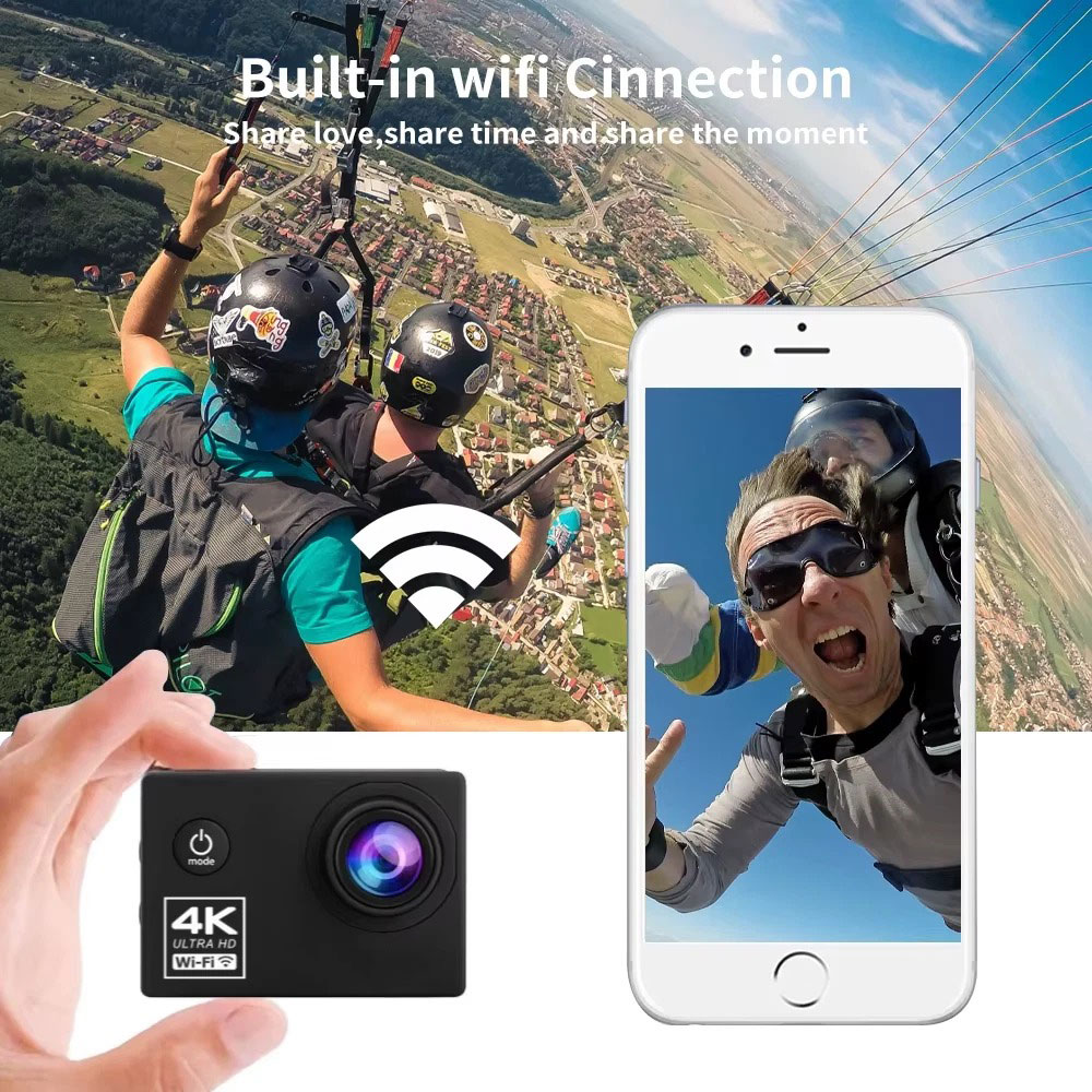 Kamera Aksi WiFi 4K Mini Tahan - Action Camera 4K ulasan dan harga